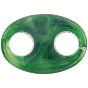 Maillon grain de café en acrylique 32x23 mm - Marbré Vert foncé x1