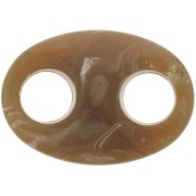 Maillon grain de café en acrylique 32x23 mm - Marbré Marron x1