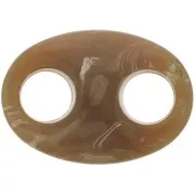 Maillon grain de café en acrylique 32x23 mm - Marbré Marron x1