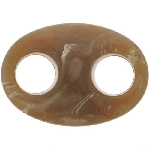 Maillon grain de café en acrylique 32x23 mm - Marbré Marron x1