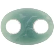 Maillon grain de café en acrylique 32x23 mm - Marbré Vert d'eau x1