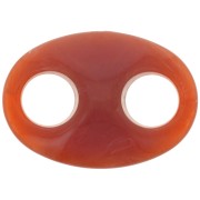 Maillon grain de café en acrylique 32x23 mm - Marbré Terracotta x1