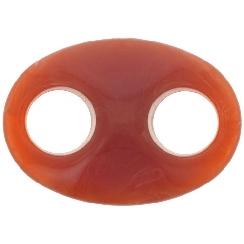 Maillon grain de café en acrylique 32x23 mm - Marbré Terracotta x1