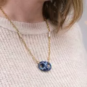 Maillon grain de café en acrylique 32x23 mm - Jaune x1