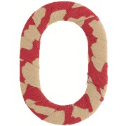 Maillon ovale 50x35.5 mm en plastique recouvert de tissus - Rouille - Beige x1