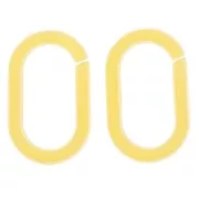 Maillon ovale en acrylique 19x12 mm - Jaune x1