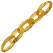 Maillon ovale en acrylique transparent 35x19 mm - Marbré Marron - Miel x1