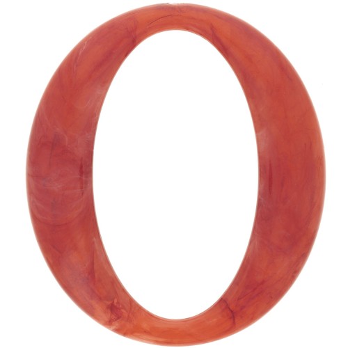 Maillon ovale en acrylique 39x34 mm - Marbré Corail x1