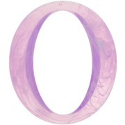 Maillon ovale en acrylique transparent 39x34 mm - Marbré Lilas x1