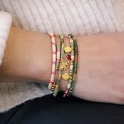 Perles Heishi rondelles  en pvc 3x0.3 mm - Beige x40cm