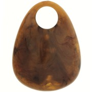Pendentif goutte en acrylique 38x29 mm - Marbré Marron - Marron foncé x1|raw }}