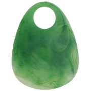 Pendentif goutte en acrylique 38x29 mm - Marbré Vert x1|raw }}