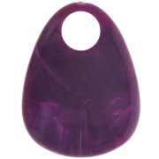Pendentif goutte en acrylique 38x29 mm - Marbré Prune x1|raw }}