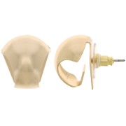 Clous d'oreilles bombés - créoles à plier - 17x16 mm - Doré x2|raw }}