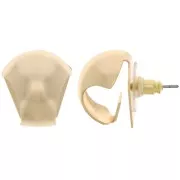 Clous d'oreilles bombés - créoles à plier - 17x16 mm - Doré x2