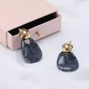 Clous d'oreilles bombés - créoles à plier - 15x14 mm - Doré x2