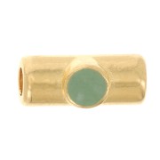 Perle tube 10x4 mm avec résine époxy - Doré à l'or fin - Mint x1|raw }}