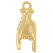 Pendentif main - signe Rock and Roll - 21x8 mm - Doré à l'or fin x1|raw }}