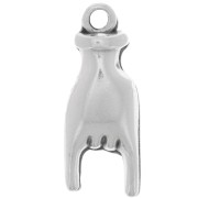 Pendentif main - signe Rock and Roll - 21x8 mm - Placage Argent fin vieilli x1