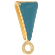 Attache pendentif avec résine époxy 15x7 mm - Doré à l'or fin - Turquoise x1|raw }}