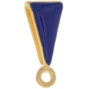 Attache pendentif avec résine époxy 15x7 mm - Doré à l'or fin - Bleu foncé x1|raw }}