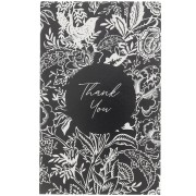 Cartes à bijoux - cartes de remerciements - Floral - Thank You - Noir - Blanc x10