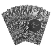 Cartes à bijoux - cartes de remerciements - Floral - Thank You - Noir - Blanc x10