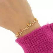 Mini breloque lune 7x3 mm en résine époxy - Doré à l'or fin - Bleu foncé x1