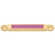 Intercalaire rectangle 27x4 mm et résine époxy - Doré à l'or fin - Fuchsia x1