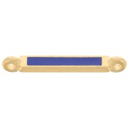 Intercalaire rectangle 27x4 mm et résine époxy - Doré à l'or fin - Bleu foncé x1