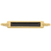 Intercalaire rectangle 27x4 mm et résine époxy - Doré à l'or fin - Noir x1|raw }}