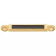 Intercalaire rectangle 27x4 mm et résine époxy - Doré à l'or fin - Noir x1