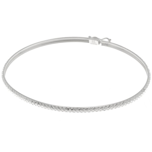 Bracelet jonc effet diamanté 2.9 mm - Argent 925 x19.5cm