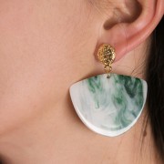 Clous d'oreilles rond travaillé 11 mm - Doré à l'or fin x2