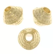 Perles toupies texturées 5.5x6 mm - Doré à l'or fin x5