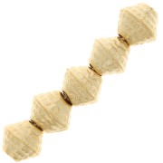 Perles toupies texturées 5.5x6 mm - Doré à l'or fin x5