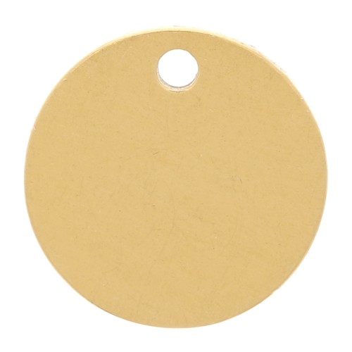 Sequins ronds 10 mm médaille à graver - Acier inoxydable 304L Doré x4