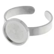 Bague fine réglable pour cabochon fond plat 10 mm - Acier inoxydable 304 x1