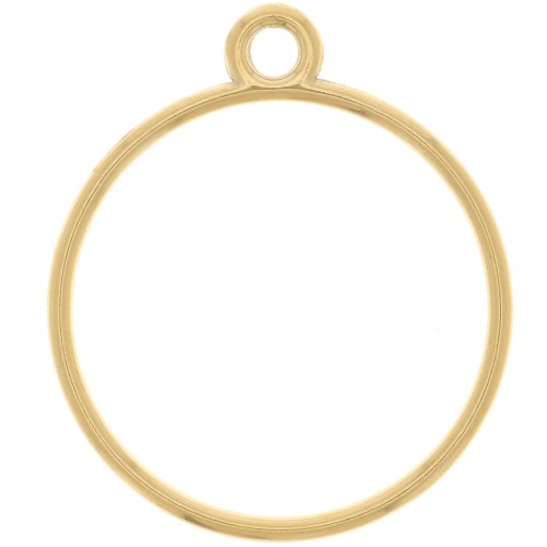Pendentif rond évidé 30 mm - Acier inoxydable 304 Doré x1