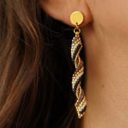 Clous d'oreilles disque 8 mm avec trou - Acier inoxydable 304 Doré x2