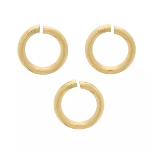 Anneaux ouverts 4x0.7 mm en Acier inoxydable 316L Doré x10