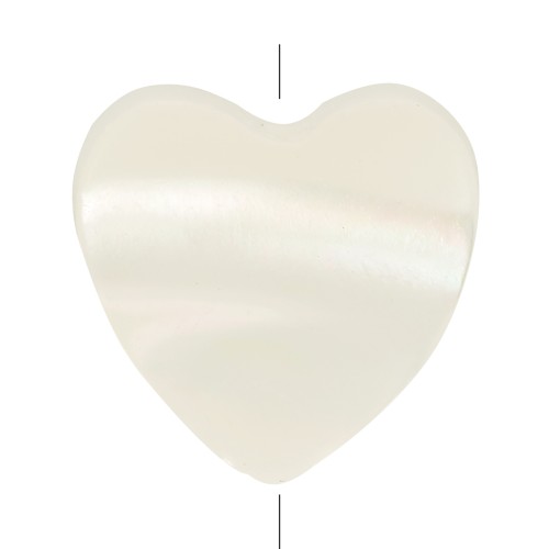 Perle coeur 6 mm en nacre - Naturel x1