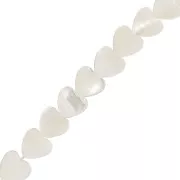 Perle coeur 6 mm en nacre - Naturel x1