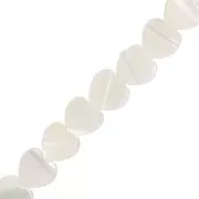 Perle coeur 8 mm en nacre - Naturel x1