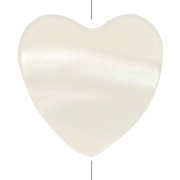 Perle coeur 10 mm en nacre - trou vertical - Naturel x1