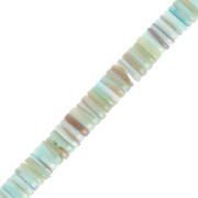 Perles rondelles Heishi nacre teintée 6.5x1.7 mm - Turquoise x38cm