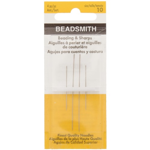 Aiguilles à perler n°10 - Beadsmith - 2 longues et 2 courtes x4
