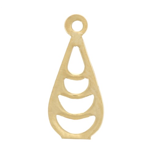 Breloque goutte ajourée 11x5 mm - Doré à l'or fin x1
