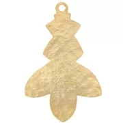 Pendentif design martelé 30x19 mm - Doré à l'or fin x1