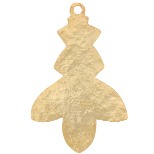 Pendentif design martelé 30x19 mm - Doré à l'or fin x1